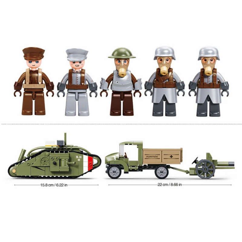 Sluban Building Set: Army - WWI Mark V Tank Offensive - 516 Pieces