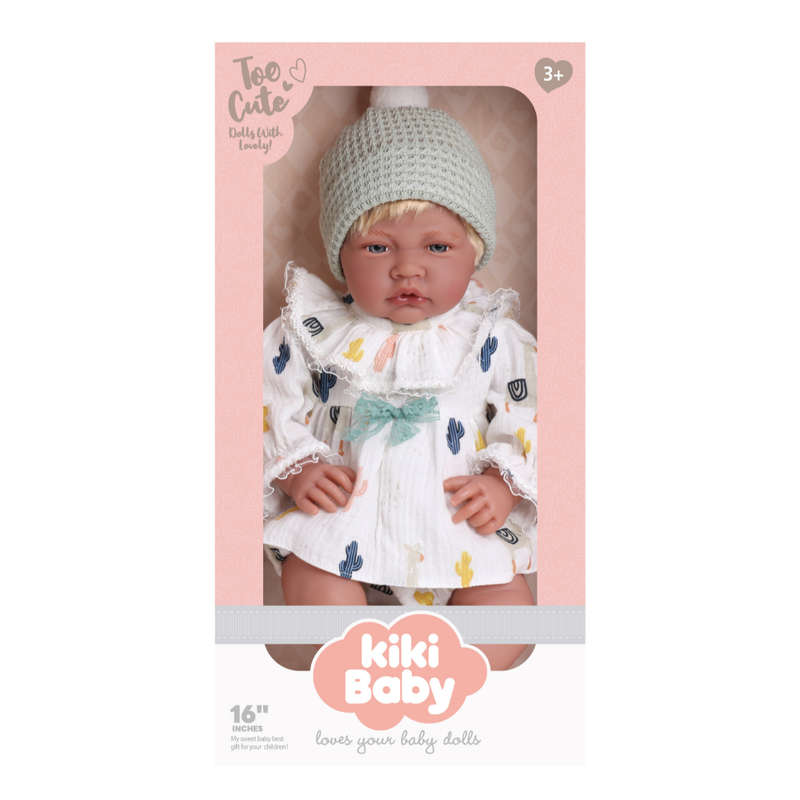 Baby Doll - Soft Cotton Body - Dress, Beanie & Shoes - 40cm