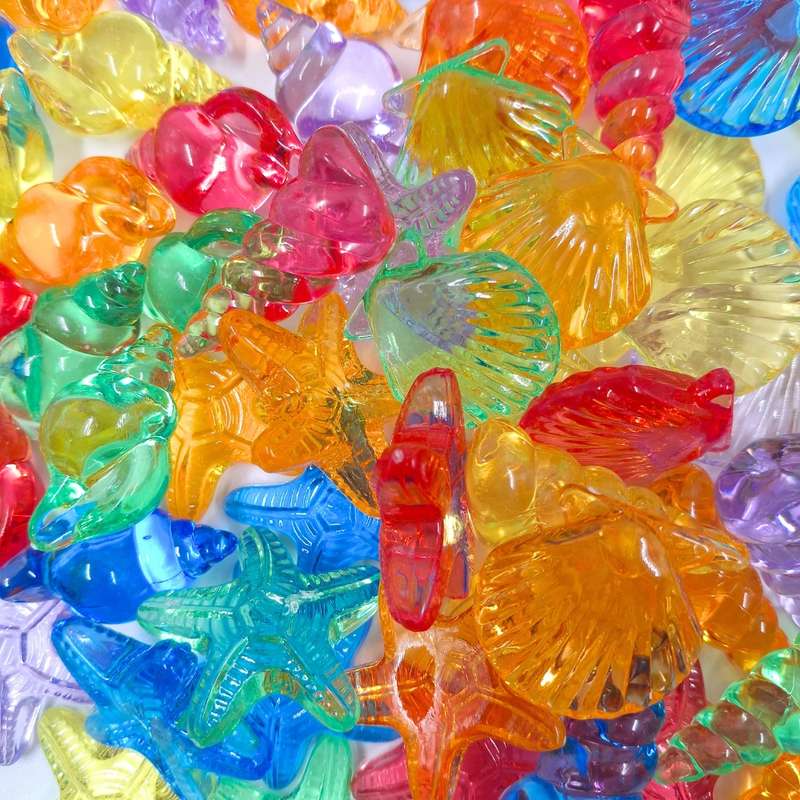 Greenbean - Translucent Seashell Counters - 72pcs