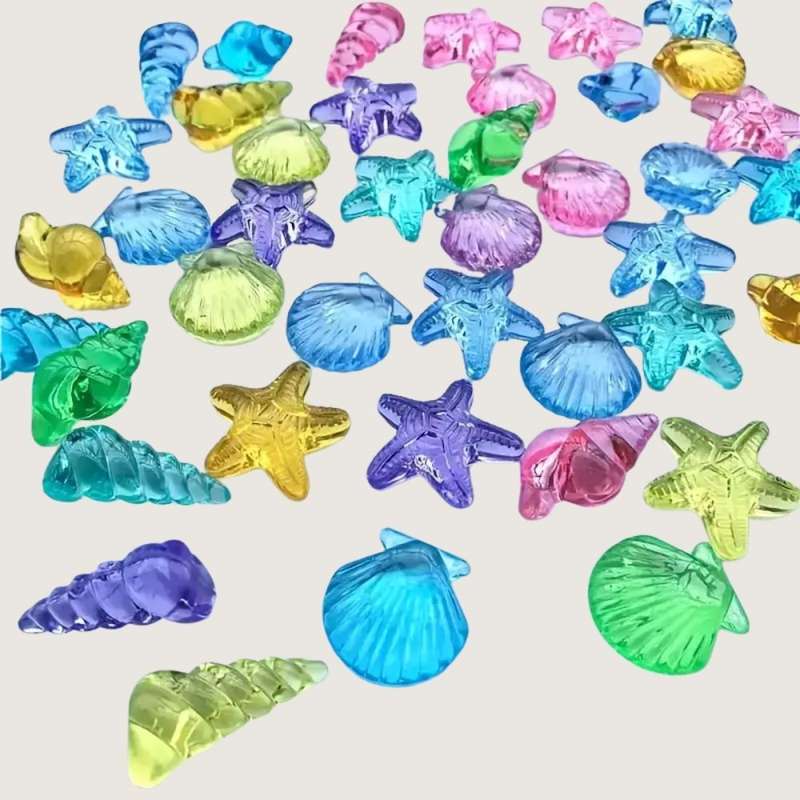 Greenbean - Translucent Seashell Counters - 72pcs