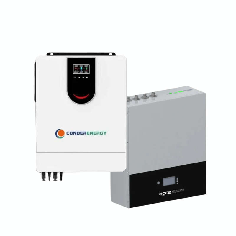 Conderenergy 10.2KVA / 10200W Hybrid Solar Inverter + 5.12kWh Ecco Lithium Battery | MPPT 48V, Pu...