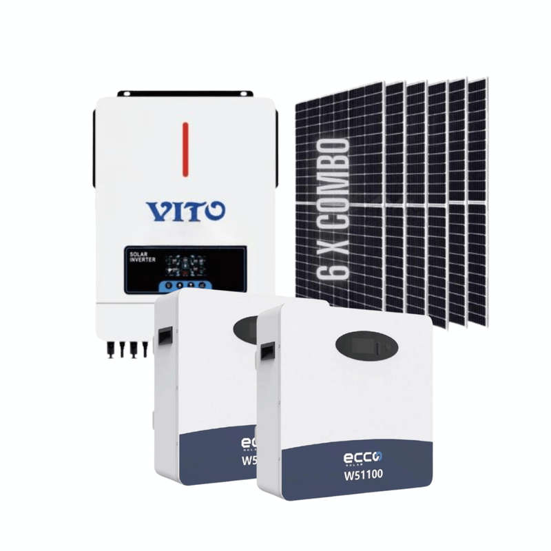 Vito 10.2KVA Hybrid Solar Inverter Off-Grid Backup Kit | 10200W MPPT + 2x 5.12kWh Lithium Battery...