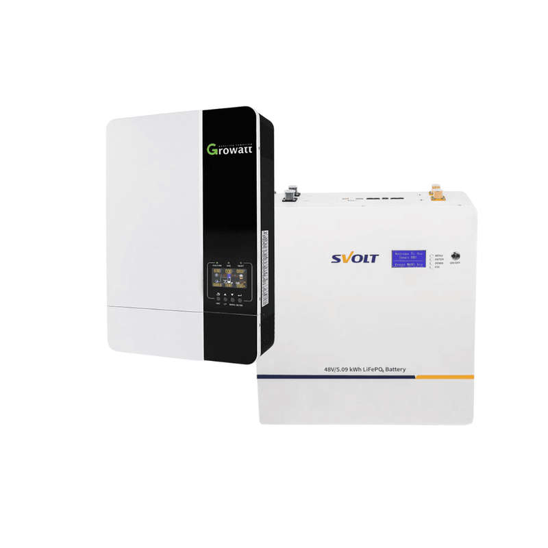 Growatt 5KVA / 5000W MPPT Hybrid Inverter + 5.43kWh SVOLT Lithium Battery / Off-Grid & Backup Pow...