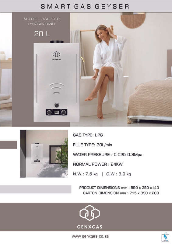 20L GenX LPG Gas Geyser