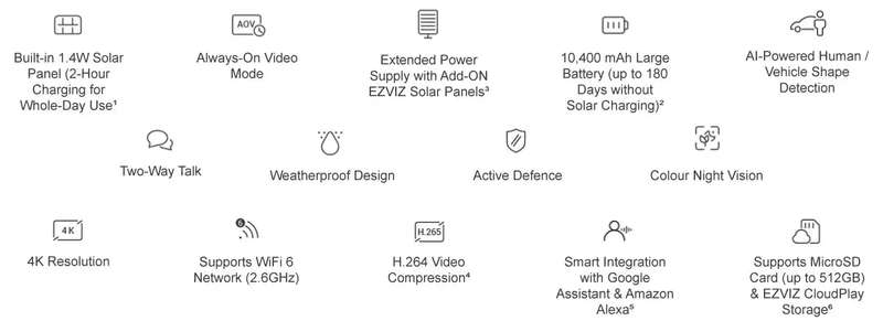 EZVIZ EB5 4K Solar Battery Camera (8MP)
