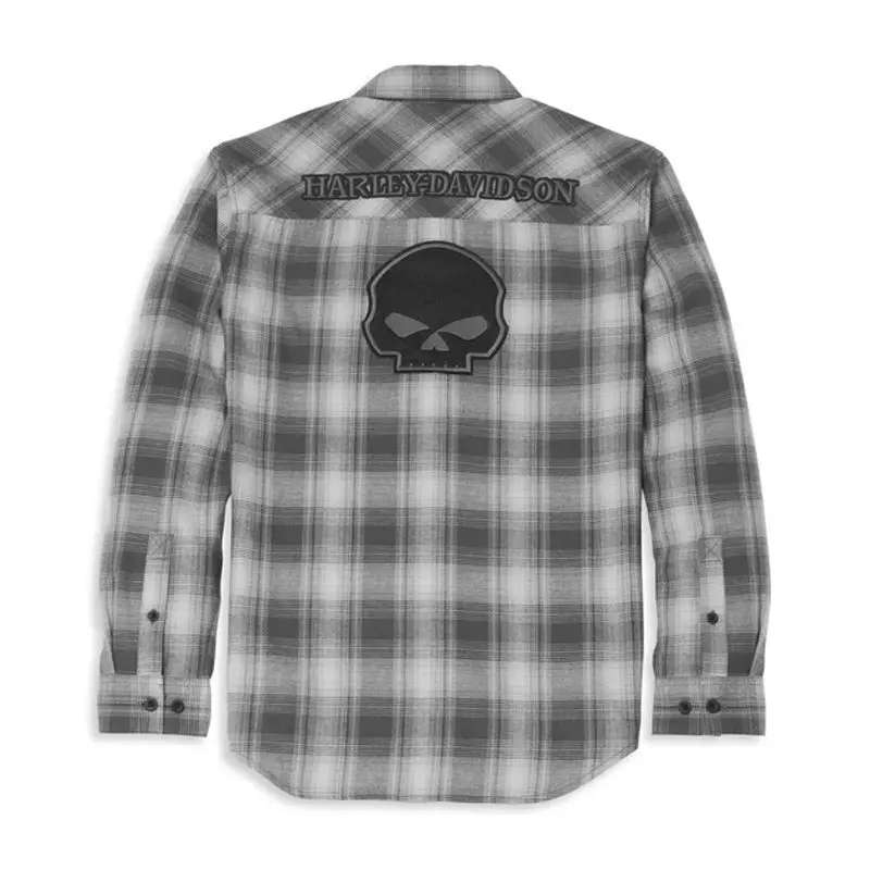 Men's Willie G Skull Plaid Flannel Shirt - 4XL