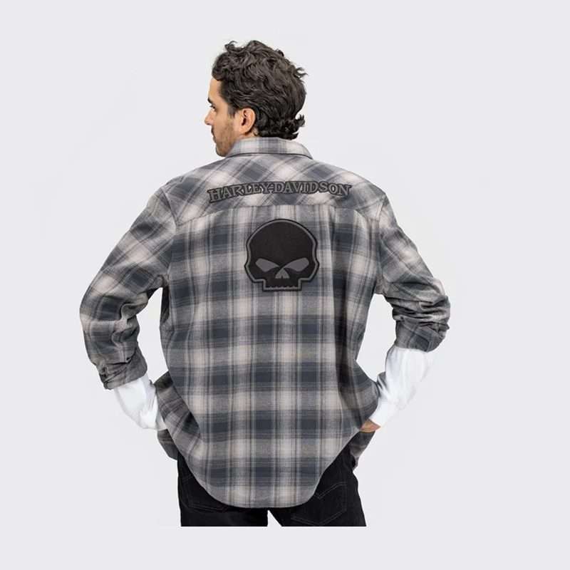 Men's Willie G Skull Plaid Flannel Shirt - 4XL