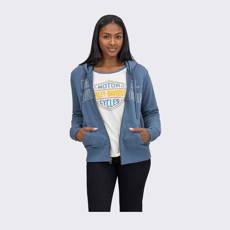 Women's Bar Font Embroidered Hoodie - S