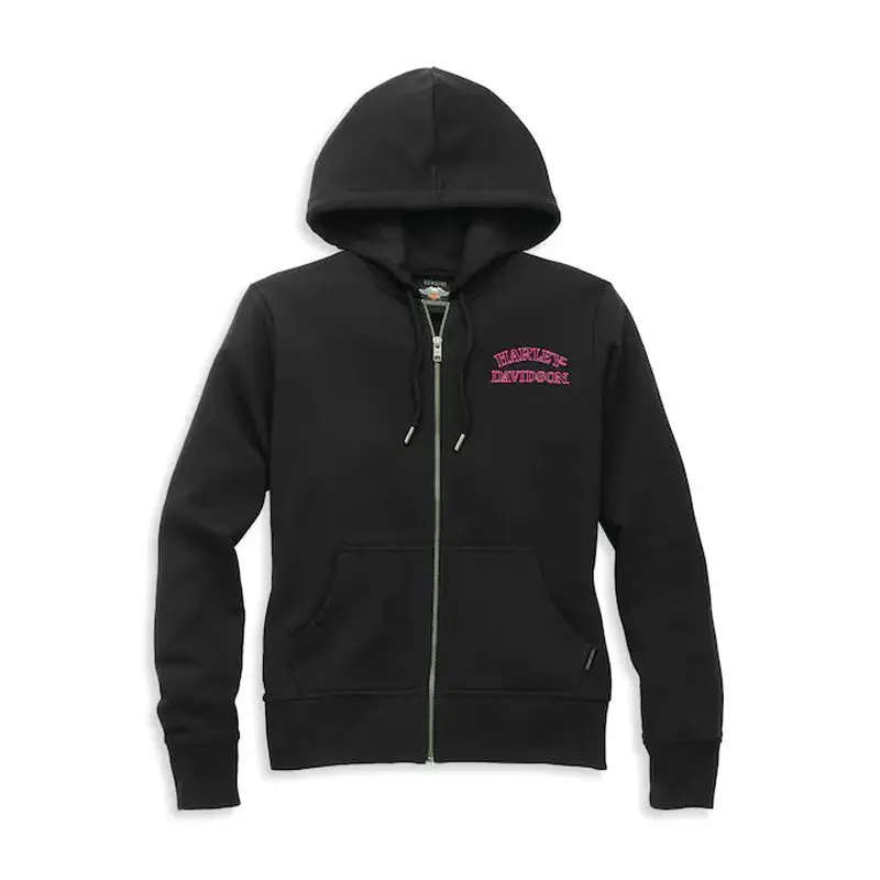 Women's Willie G Skull Zip Front Hoodie with Rhinestones - 2XL
