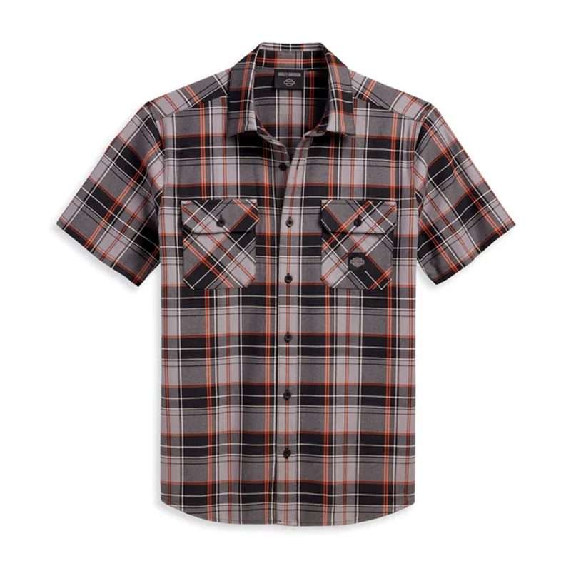 Mens Wrench Crew Plaid Shirt  Grey Plaid - S