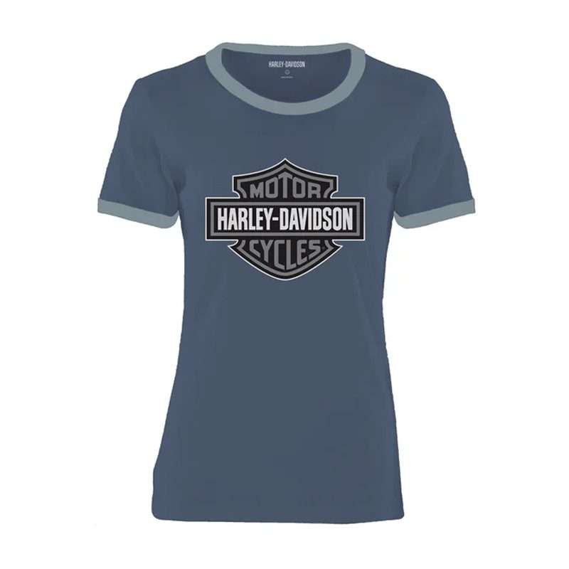 Women's Essential Bar & Shield Ringer T-Shirt - XL
