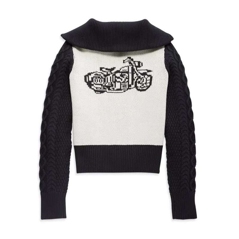 Women's Artisan Zip Front Motorcycle Sweater - 2XL
