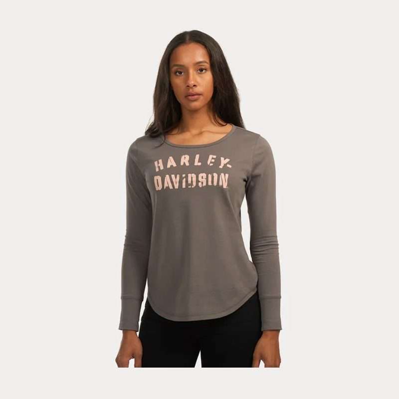 Women's Stencil Long Sleeve Knit Top - L