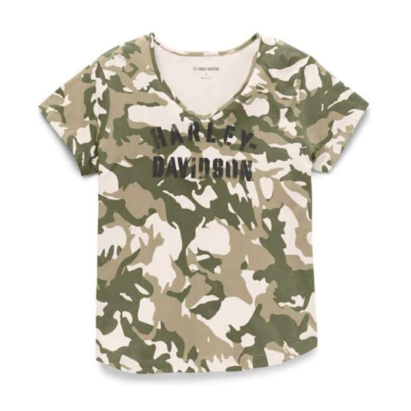 Women's Salute Camouflage V-Neck Tee - S