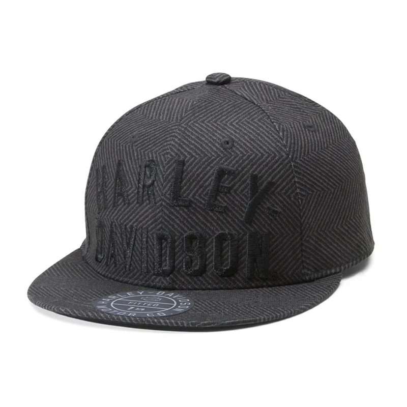 Men's Staple Fitted Novelty Cap - Black Herringbone - M