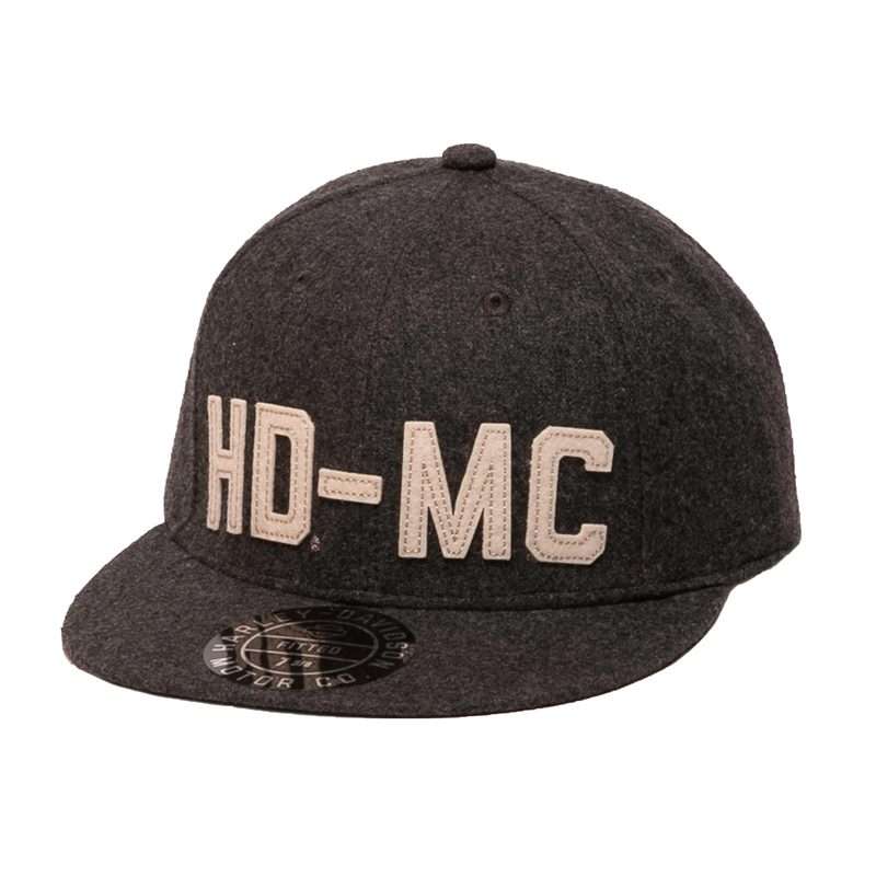 Mens HD-MC Fitted Cap  Charcoal Grey - L