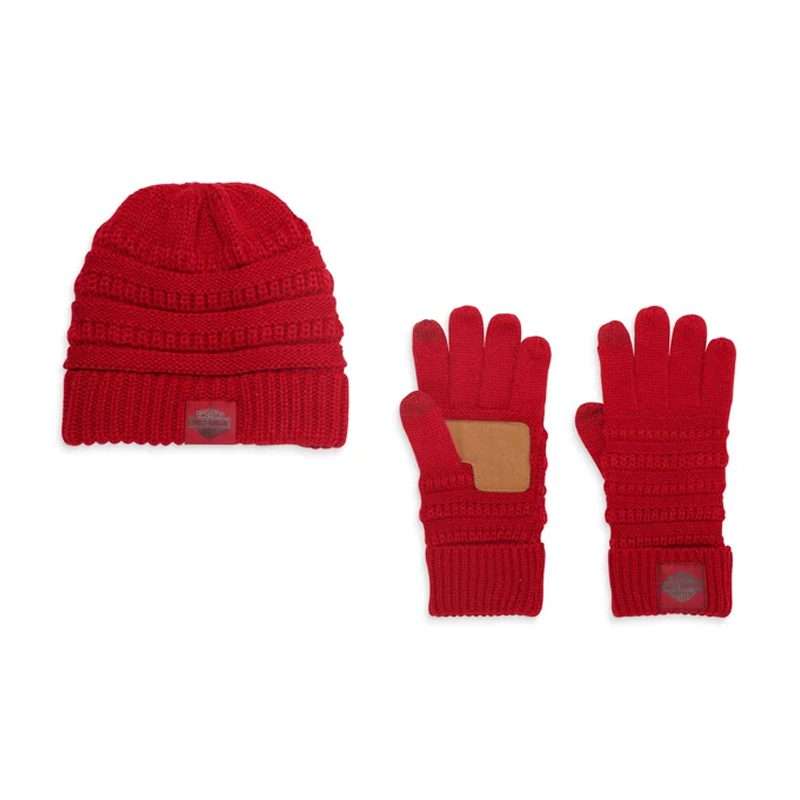 Women's Open Road Knit Hat &amp; Glove Set - Chili Pepper