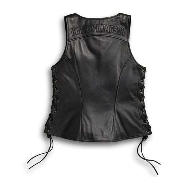Womens Avenue Leather Vest Side Lacing - S