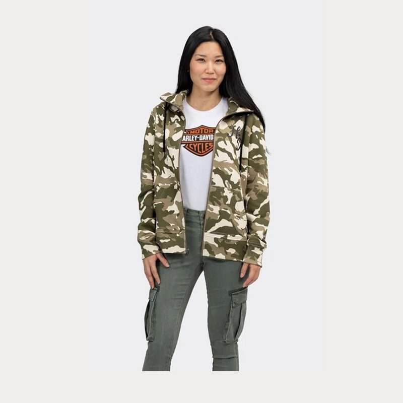 Women's Salute Camouflage Zip Front Hoodie - XL