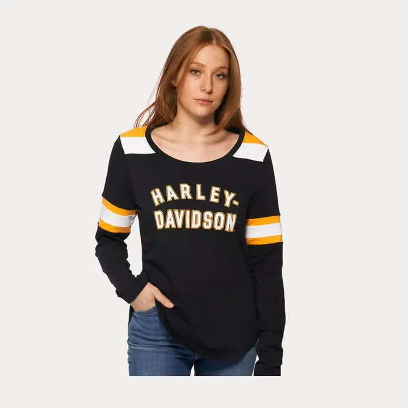 Women's Genuine Striped Colorblock Long Sleeve Tee - 1W