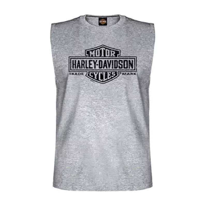 Muscle Shirt Long Logo 1 grau - M