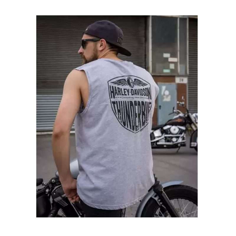 Muscle Shirt Long Logo 1 grau - M