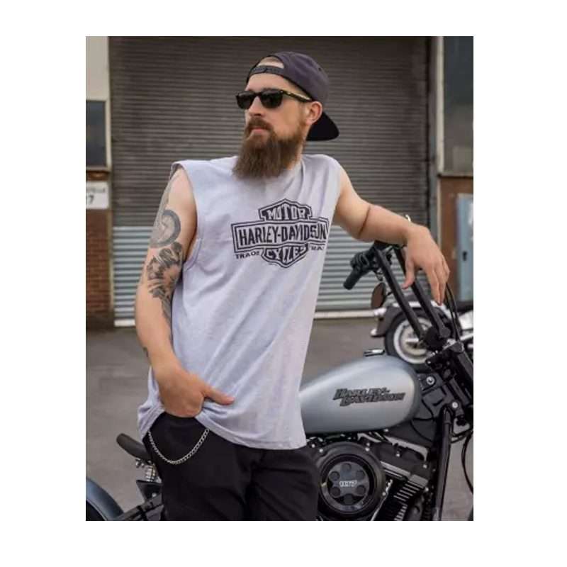 Muscle Shirt Long Logo 1 grau - M