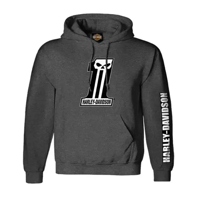 men´s Hoodie Dark Custom H-D grey - S