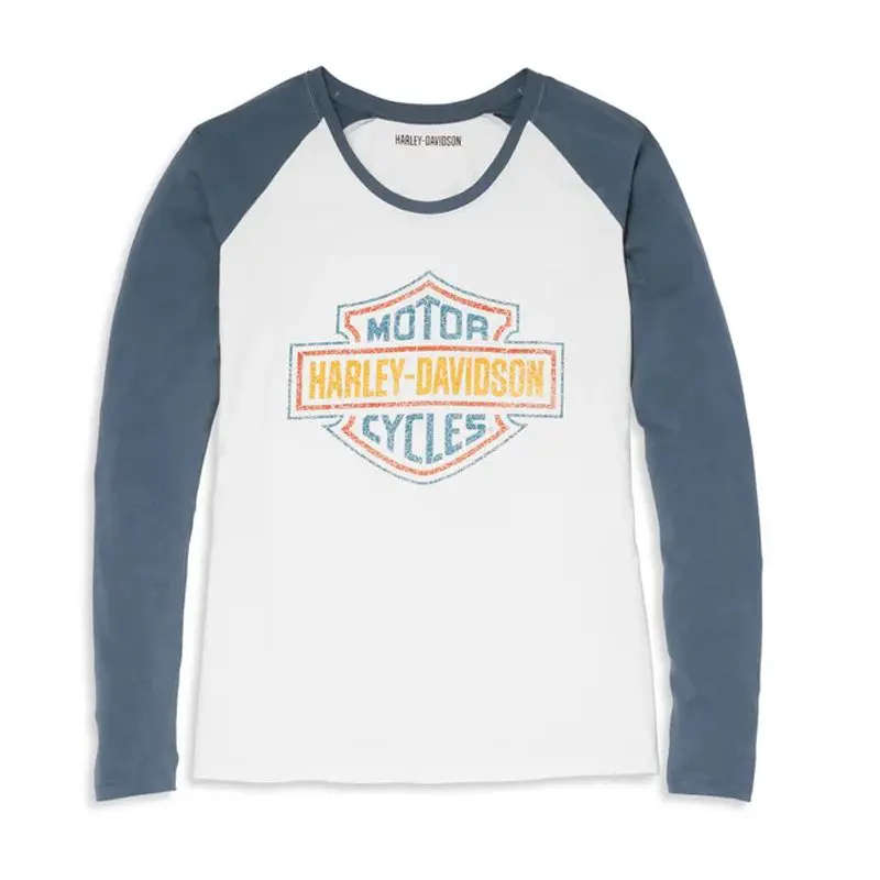 Women's Scoop Neck Raglan Sleeve Baseball Hem Tee - L