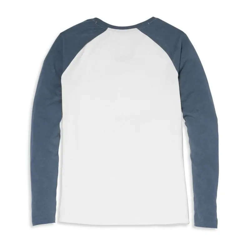 Women's Scoop Neck Raglan Sleeve Baseball Hem Tee - L