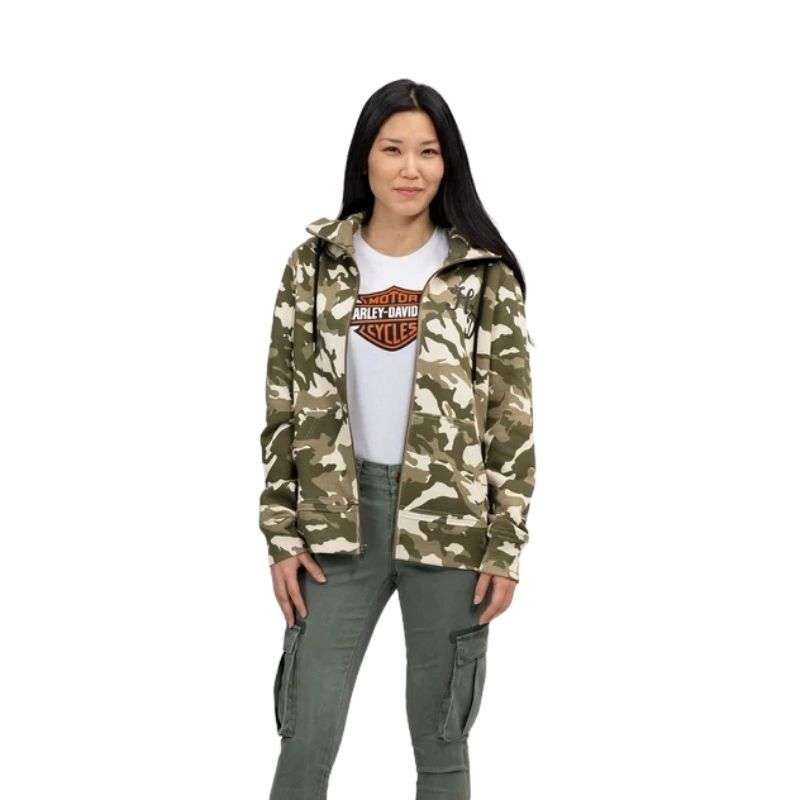 Women's Salute Camouflage Zip Front Hoodie - XL