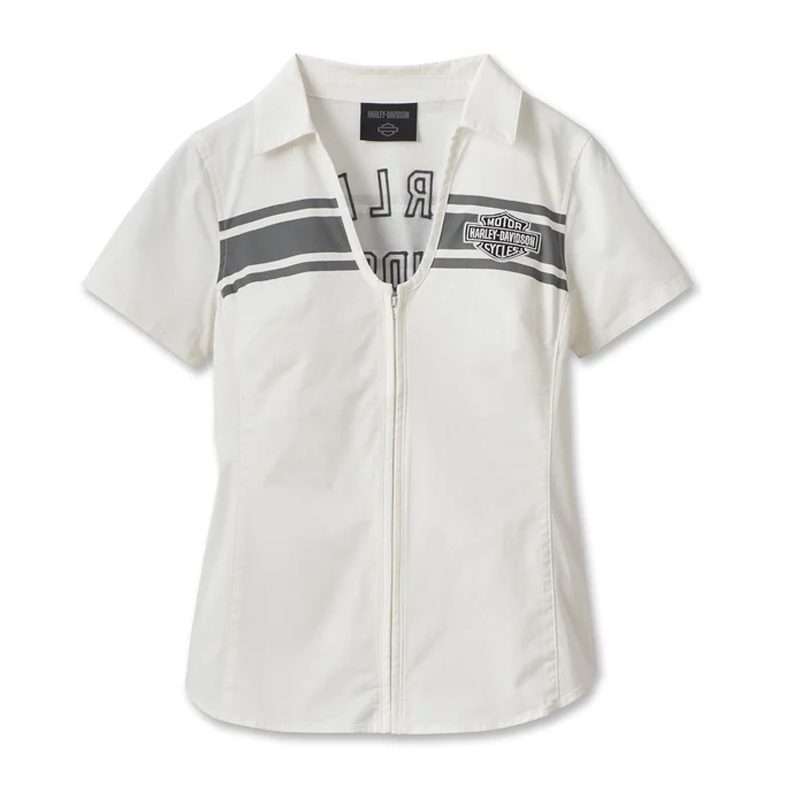 Women's Champion Club Zip Front Shirt - Cloud Dancer - L