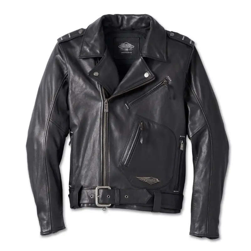 Men's 120th Anniversary Cycle Champ Leather Biker Jacket - M