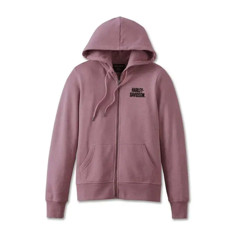 Women's Special Bar and Shield Zip Front Hoodie - Grape Shake Heather - 1W