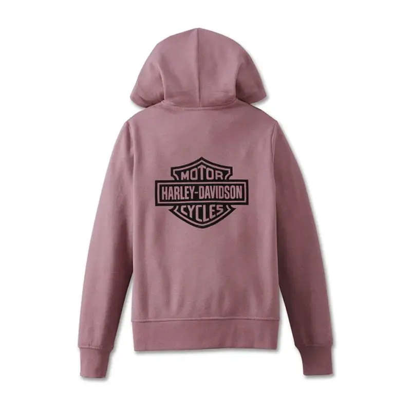 Women's Special Bar and Shield Zip Front Hoodie - Grape Shake Heather - 1W