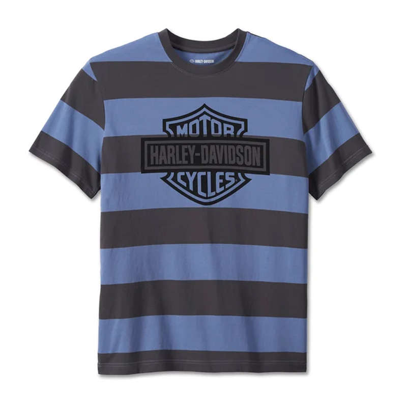 Men's Bar &amp; Shield Striped Tee - Colony Blue Stripe - L