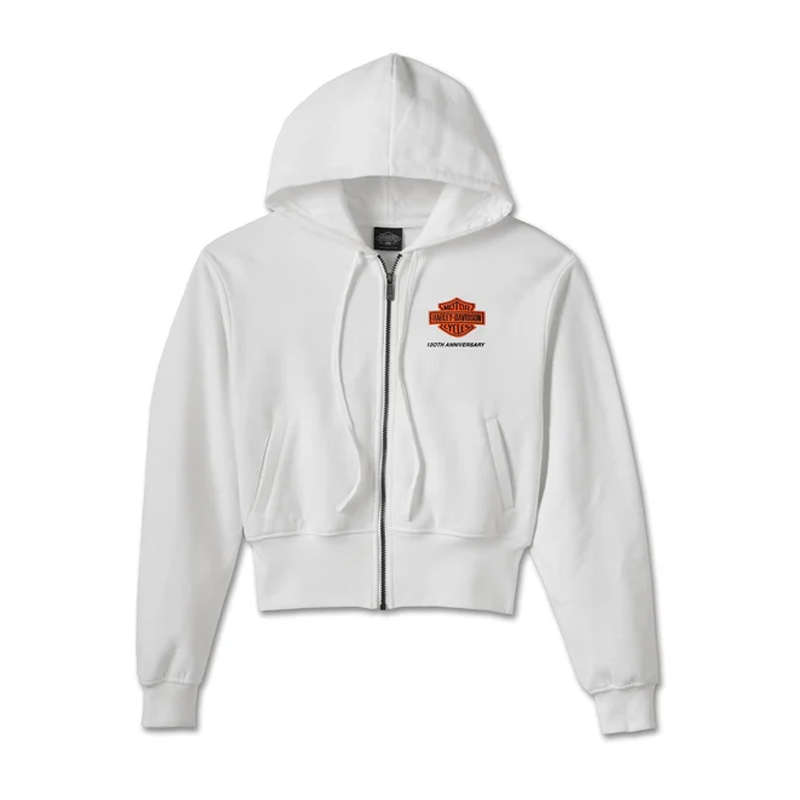 Women's 120th Anniversary Zip Front Hoodie Bright White - L