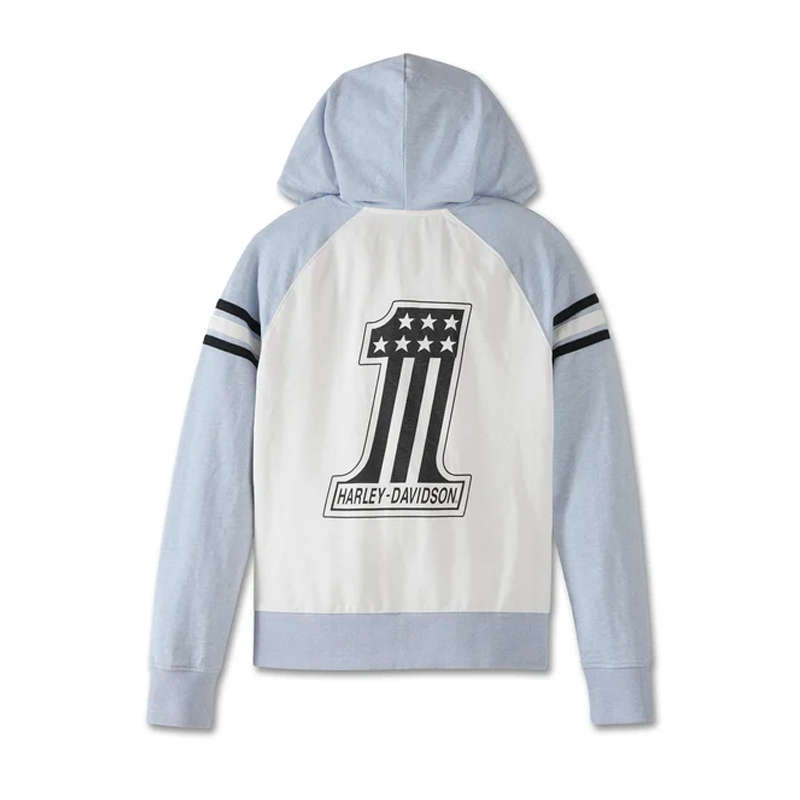 Women's Special Liberty Zip Front Hoodie - Colorblocked - Skyway - M