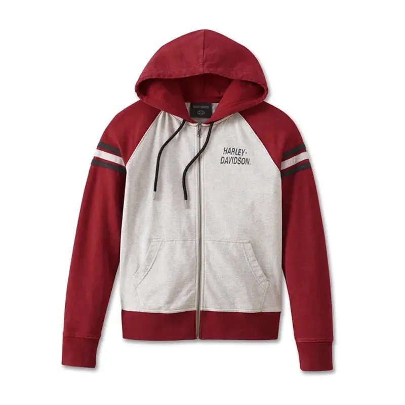 Women's Special Liberty Zip Front Hoodie - Colorblocked - Winery - XL