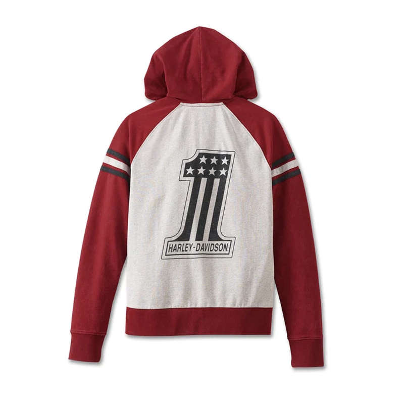 Women's Special Liberty Zip Front Hoodie - Colorblocked - Winery - XL