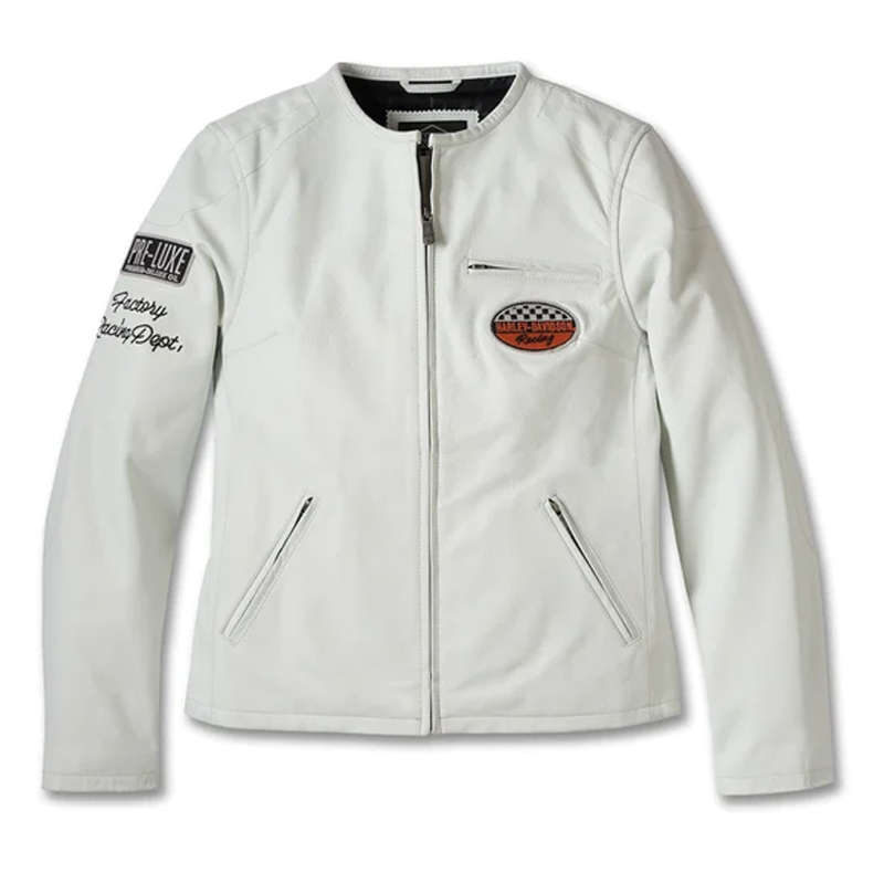 Women´s Leather Jacket 120th Anniversary white - XL