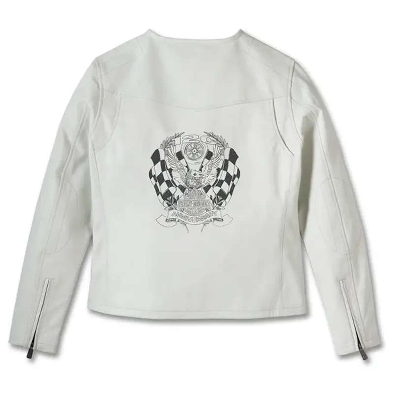 Women´s Leather Jacket 120th Anniversary white - XL
