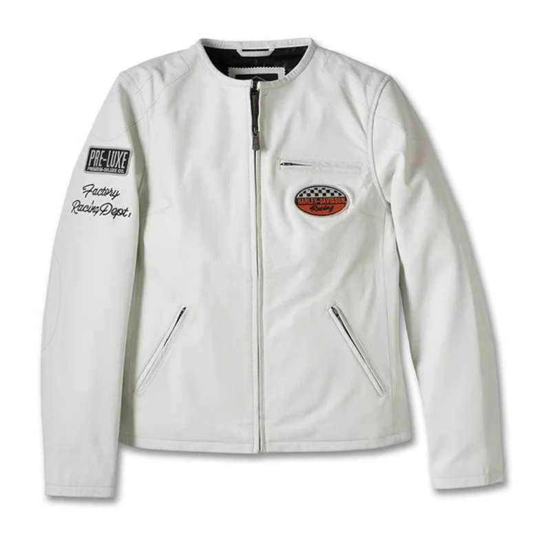 Women´s Leather Jacket 120th Anniversary white - XL