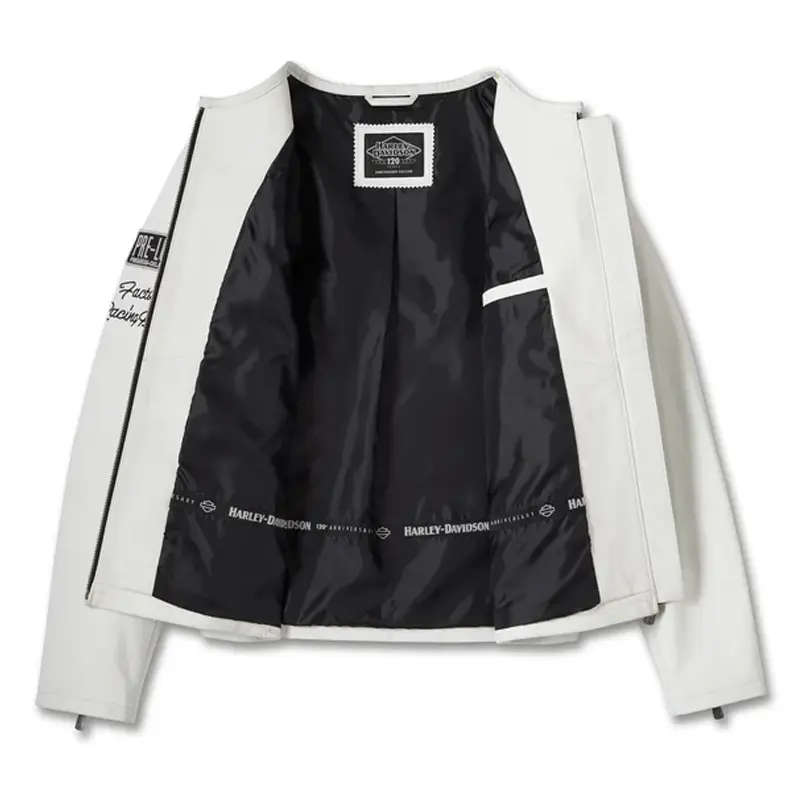 Women´s Leather Jacket 120th Anniversary white - XL