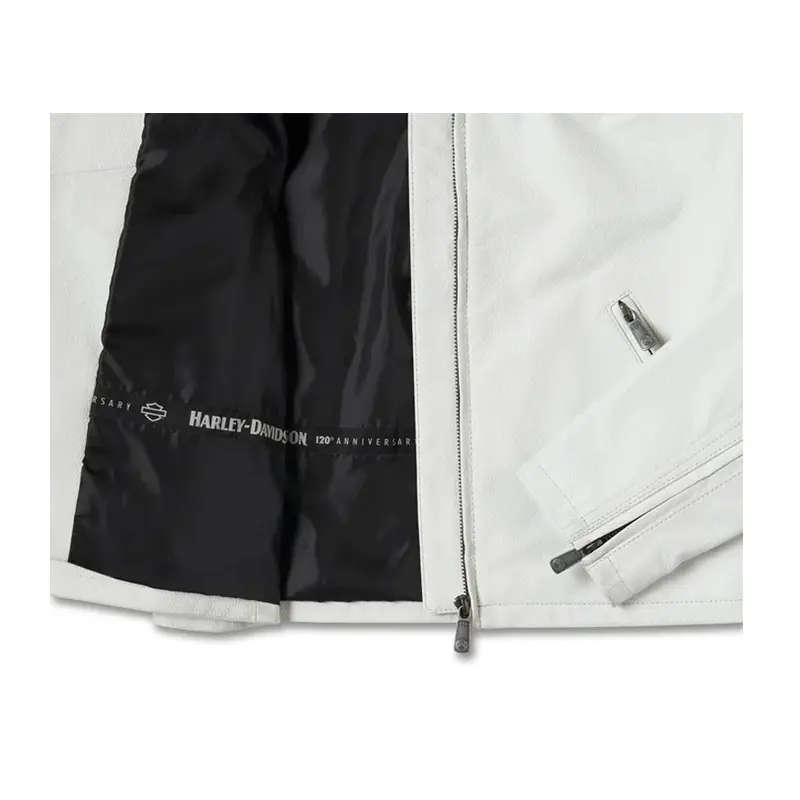 Women´s Leather Jacket 120th Anniversary white - XL