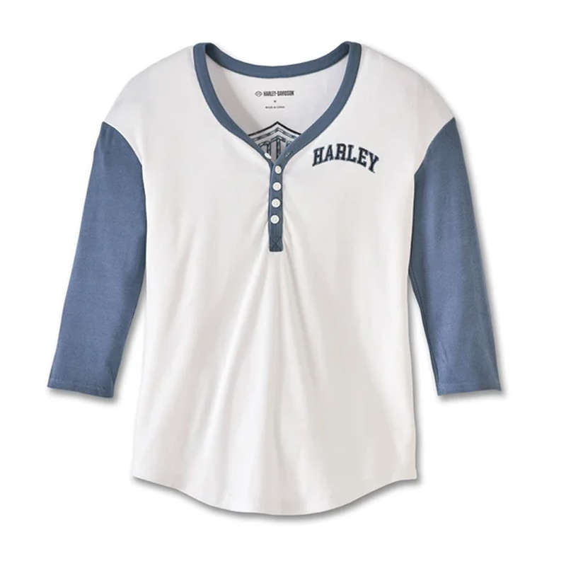 Women's Pride Contrast Henley - Colorblocked - Bright White - L