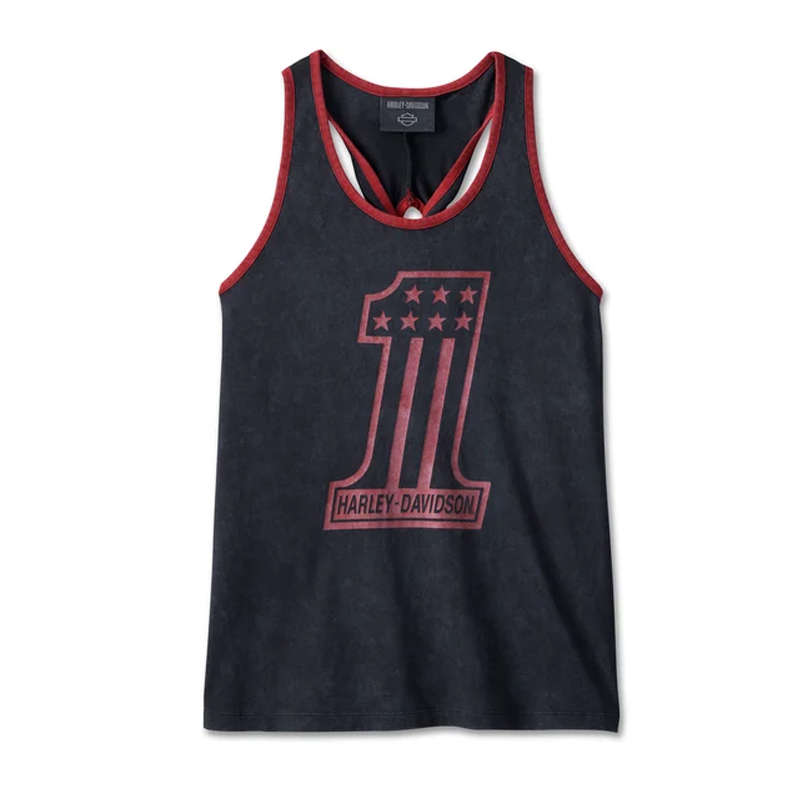 Women's National Anthem Twist Back Tank - Black Beauty - 2XL