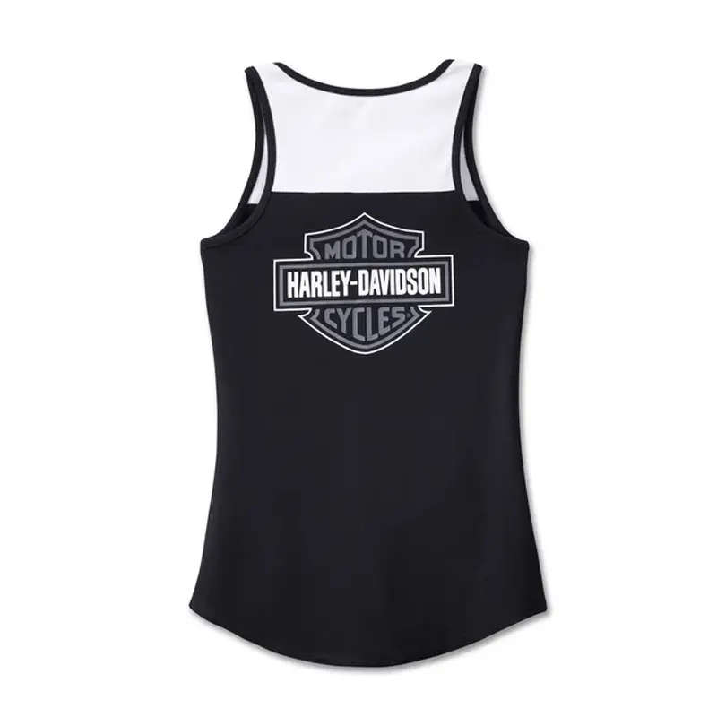 Women's Star Spangled Banner Henley Tank - Colorblocked - Black Beauty - L