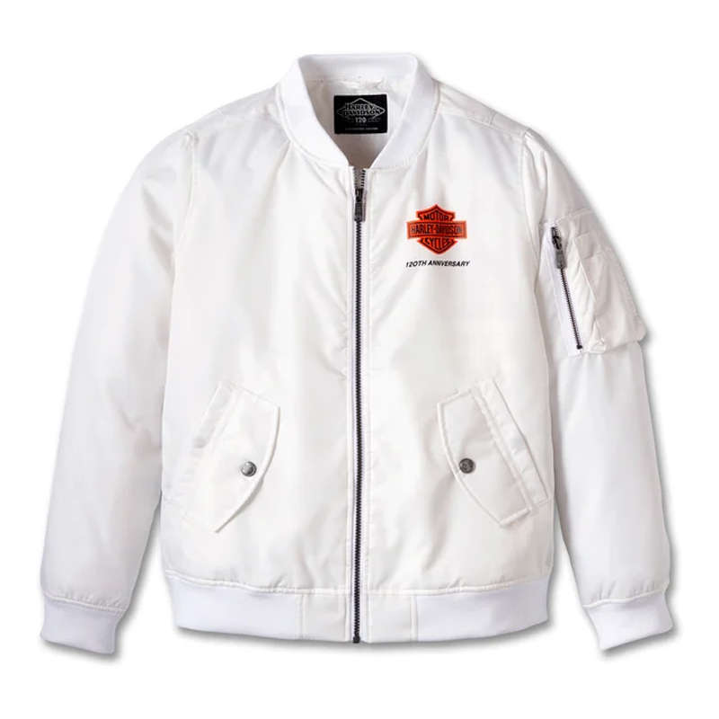 Womens 120th Anniversary Bomber Jacket White - S