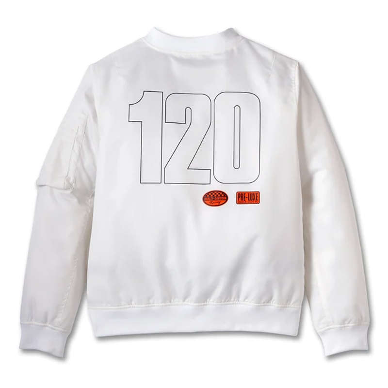 Womens 120th Anniversary Bomber Jacket White - L